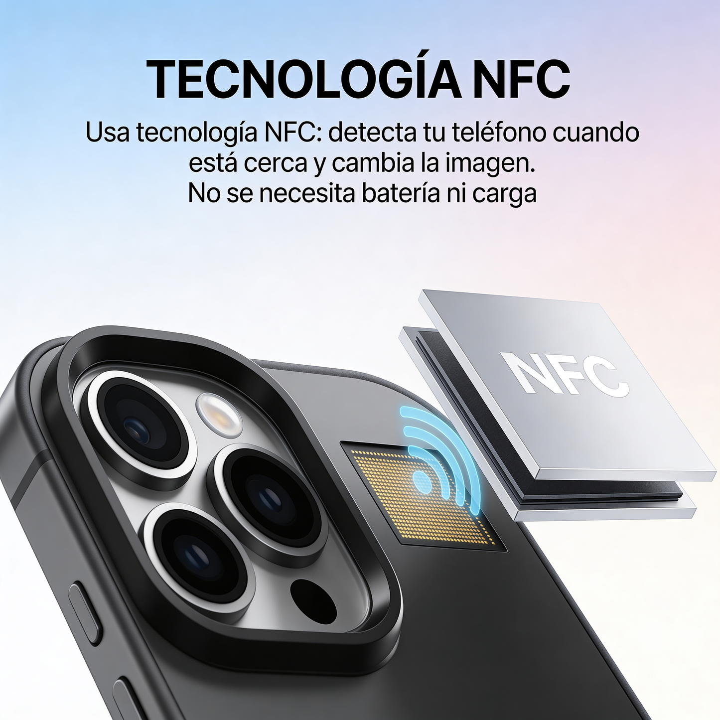 DreamCase funda iPhone con foto e-ink en habitación moderna iluminación cálida