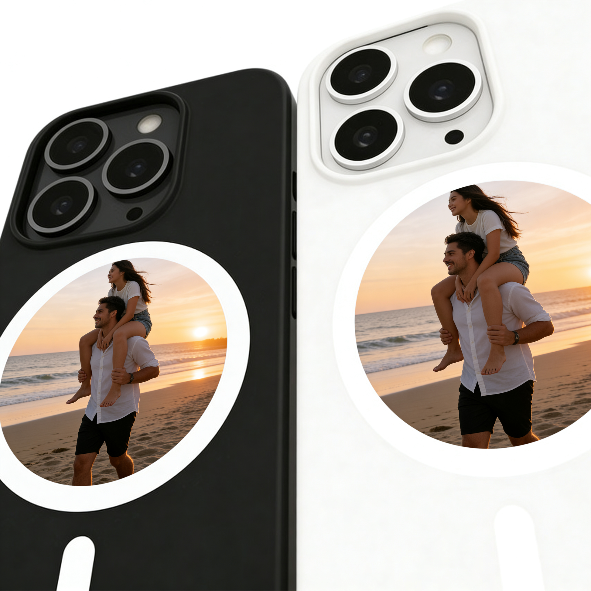 DreamCase funda iPhone personalizada con foto familiar en pantalla e-ink